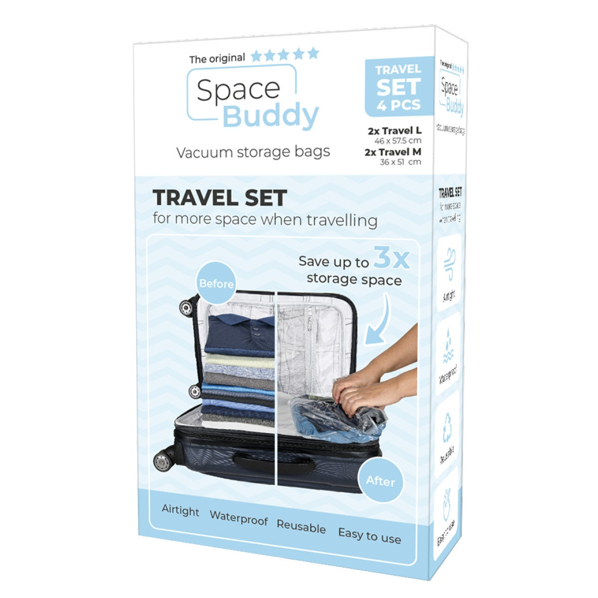 Space Buddy - Vacuum Storage Bags Reseset - 4 st