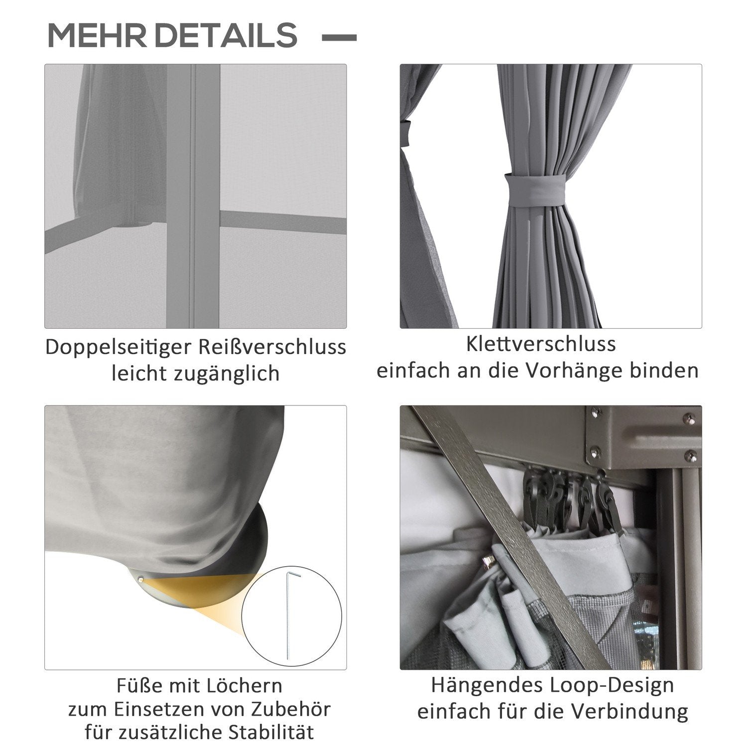 Trädgårdspaviljong Paviljong 3 X 3 M Trädgårdstält Med Dubbeltak Partytält Med 4 X Sidopaneler Myggnät Väderbeständig Aluminium Polyester