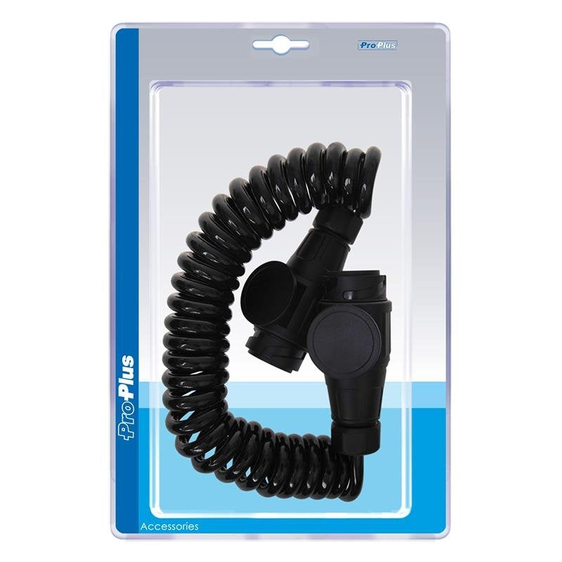 Spiralkabel 3,5M 8 ledare med 2x 13-polig kontakt PVC i blister