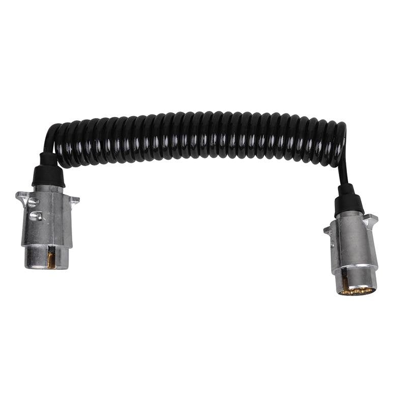 Spiralkabel 3,5M med 2x 7-polig kontakt metall