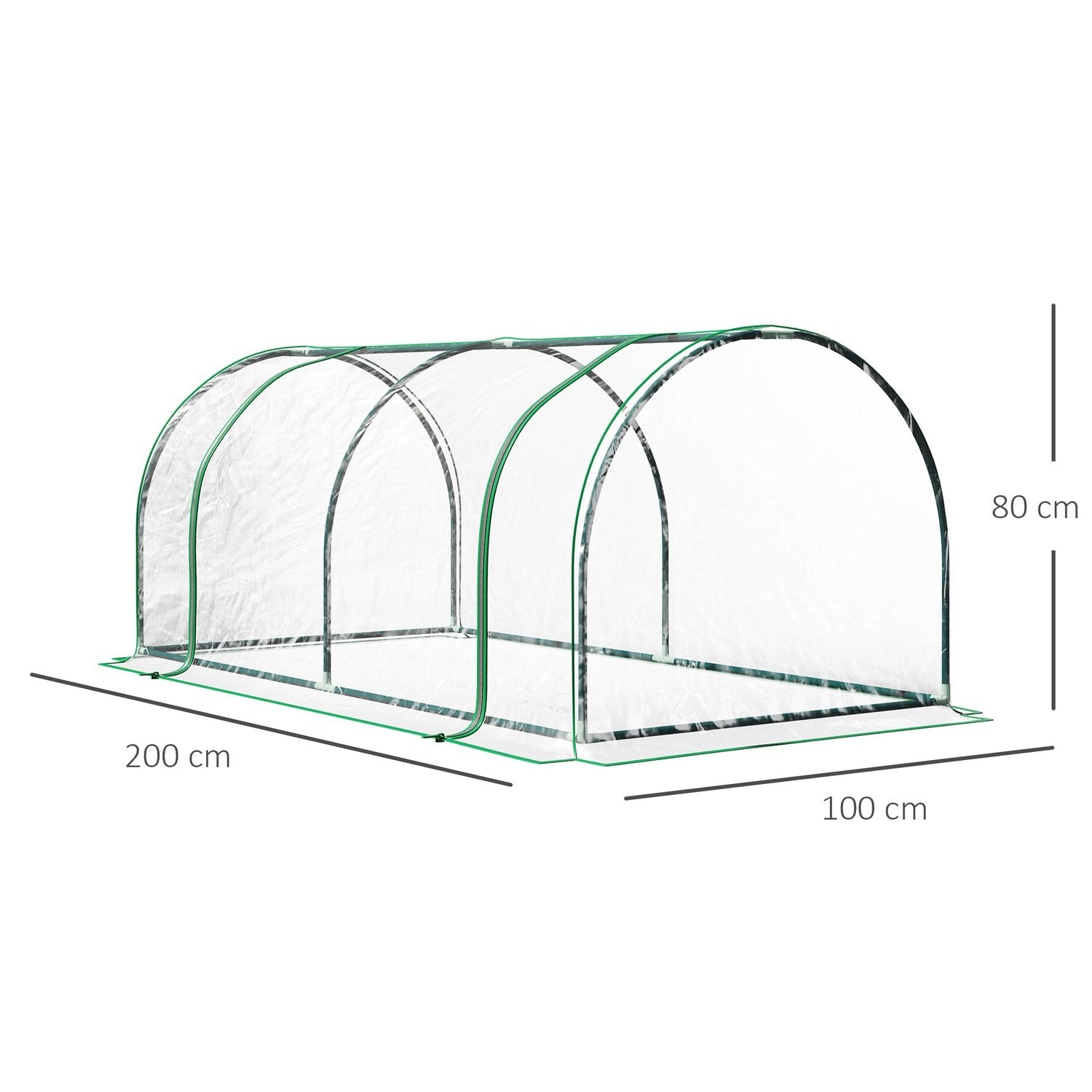 Växthus Med Dörr, Kall Ram, Växtuppfödning, Stål Pvc, 200X100X80Cm