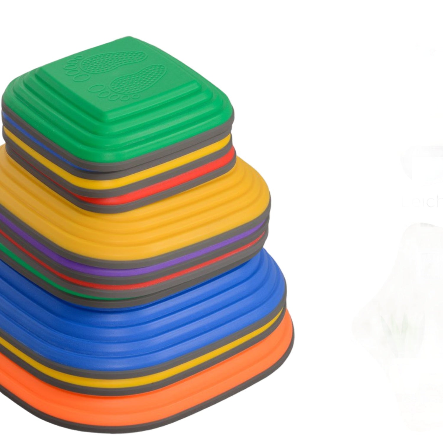 Stapelbara flodstenar, halkfria, färgglada, 11 delar