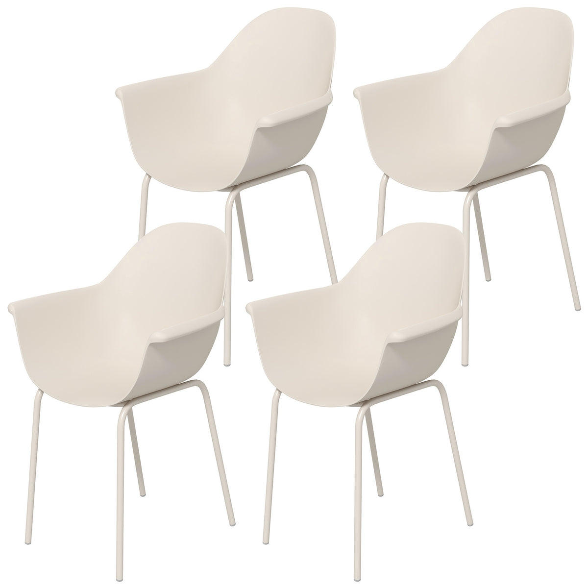 Stapelbare tuinstoelen, set van 4 – grijs, belastbaar tot 120 kg