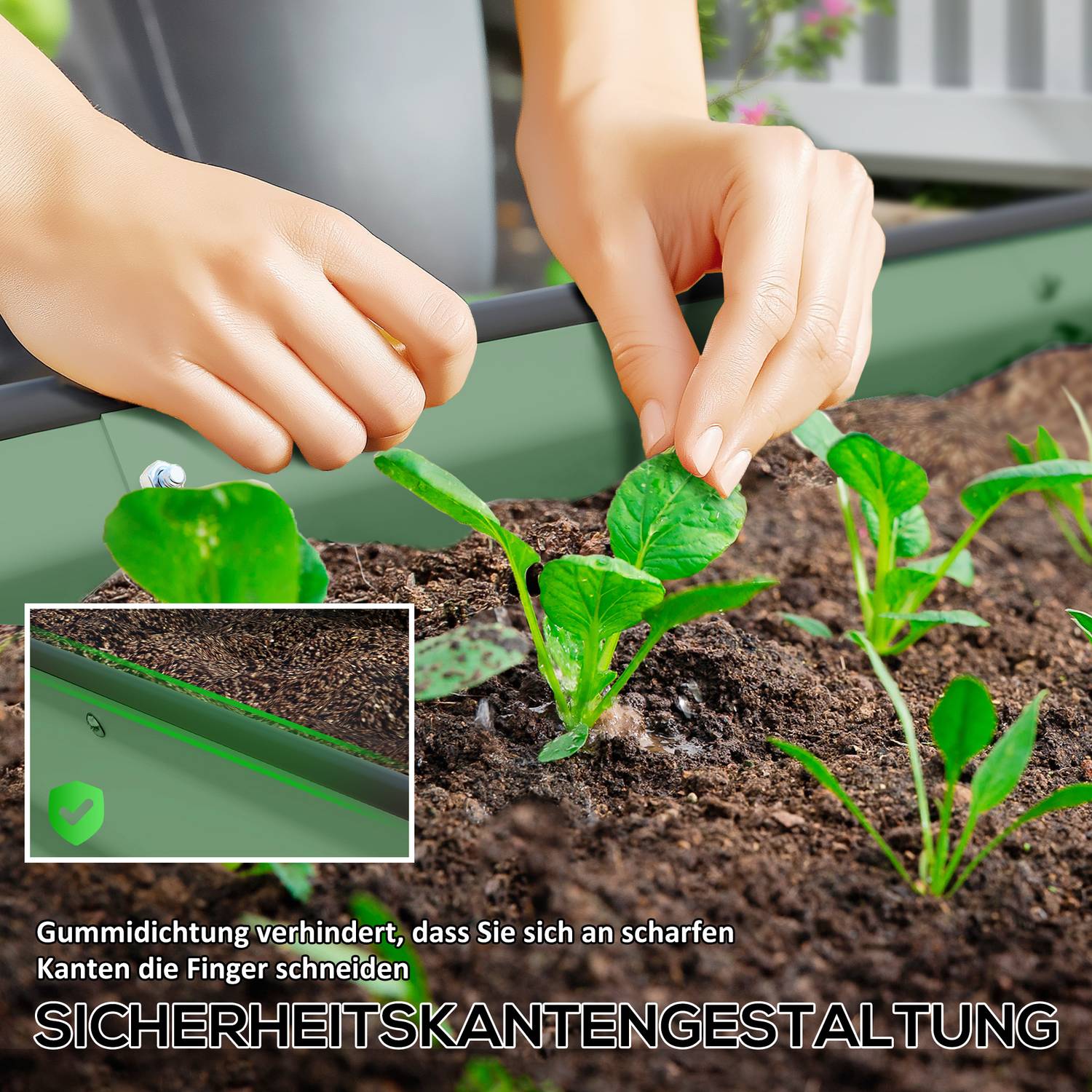 Stapelbara upphöjda trädgårdssängar i stål – 181 x 93 x 30 cm Set med 2