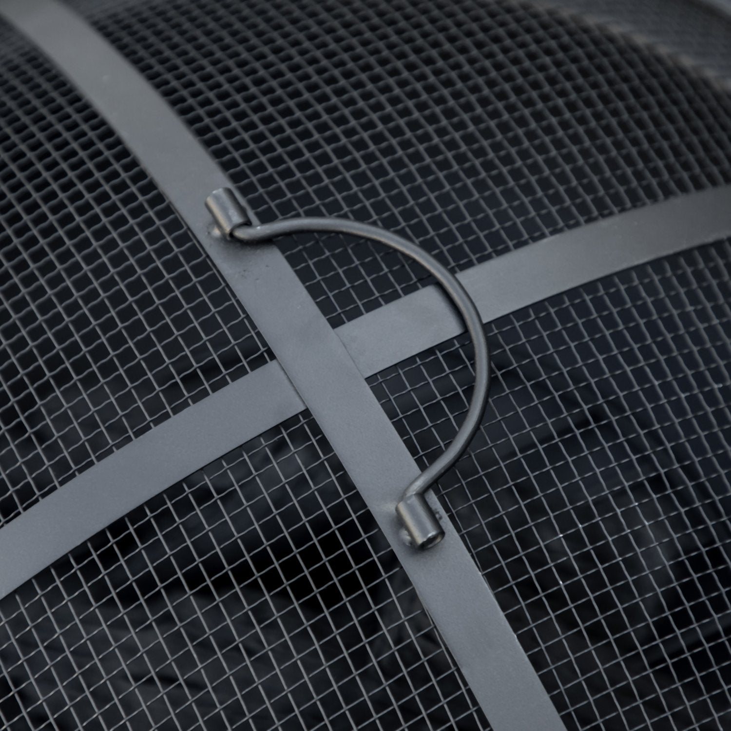 Steel Fire Pit Bowl med lock & poker för trädgårdscamping