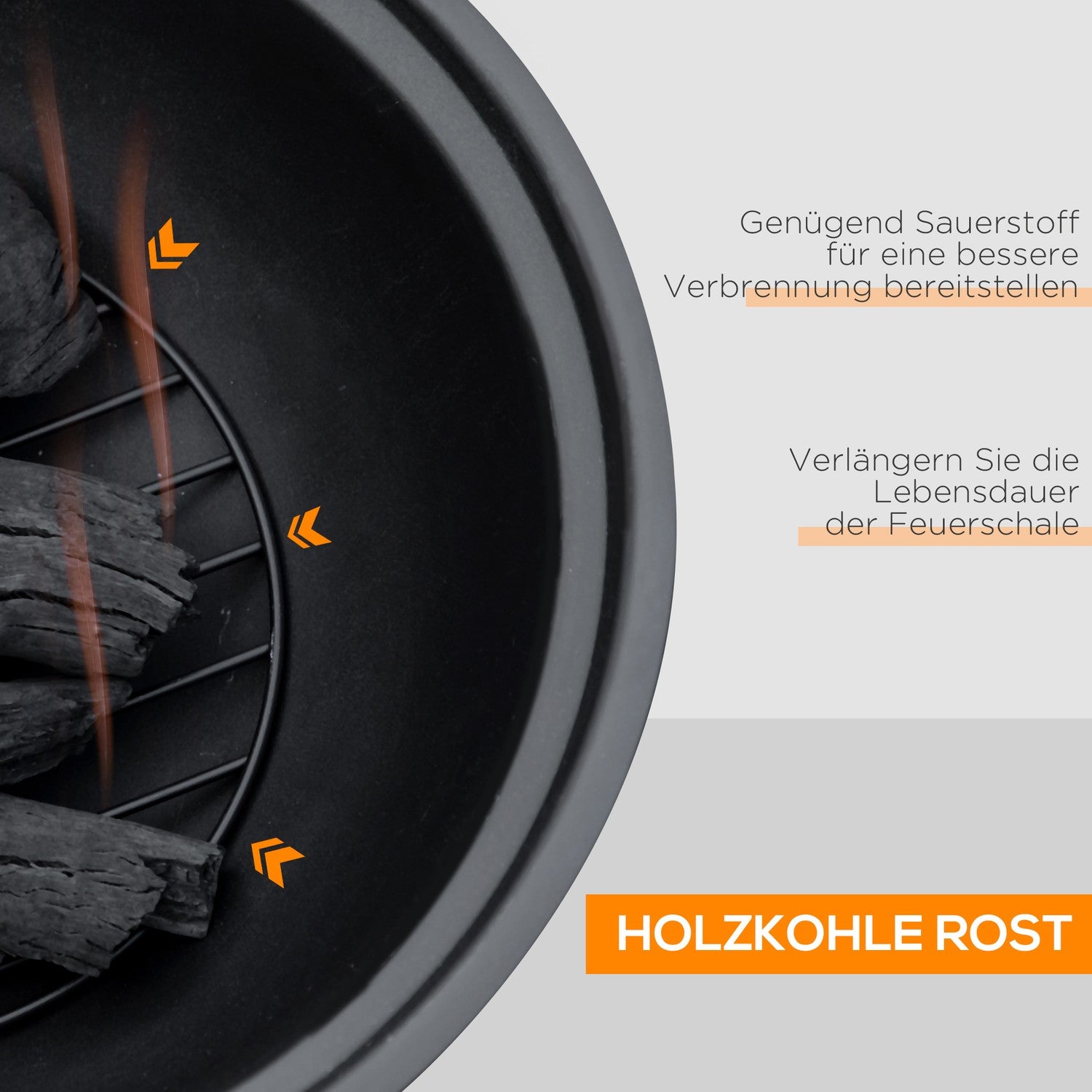 Steel Fire Pit Bowl med lock & poker för trädgårdscamping