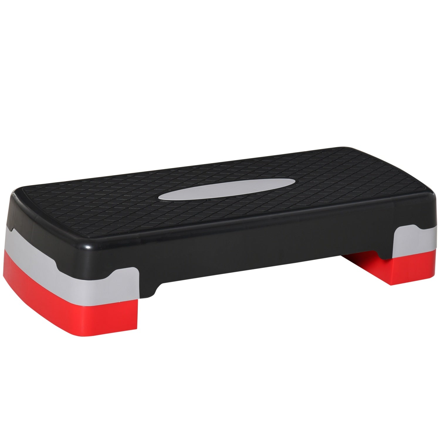 Justerbar Aerobic Stepper – 2 nivåer, 10/20 cm, svart/grå/röd