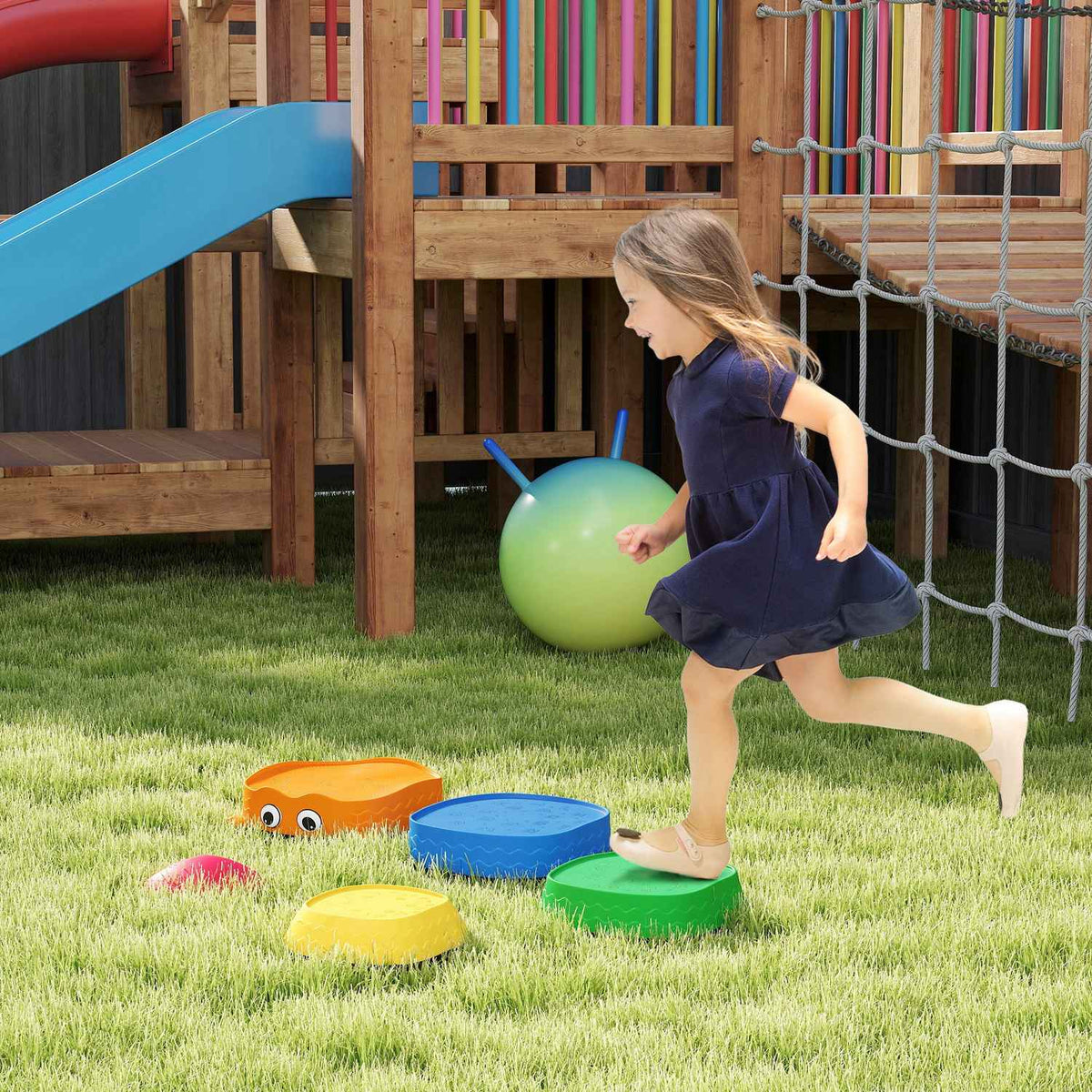 Stepping Stones Set, Stapelbara Grodformade, Färgglad Plast