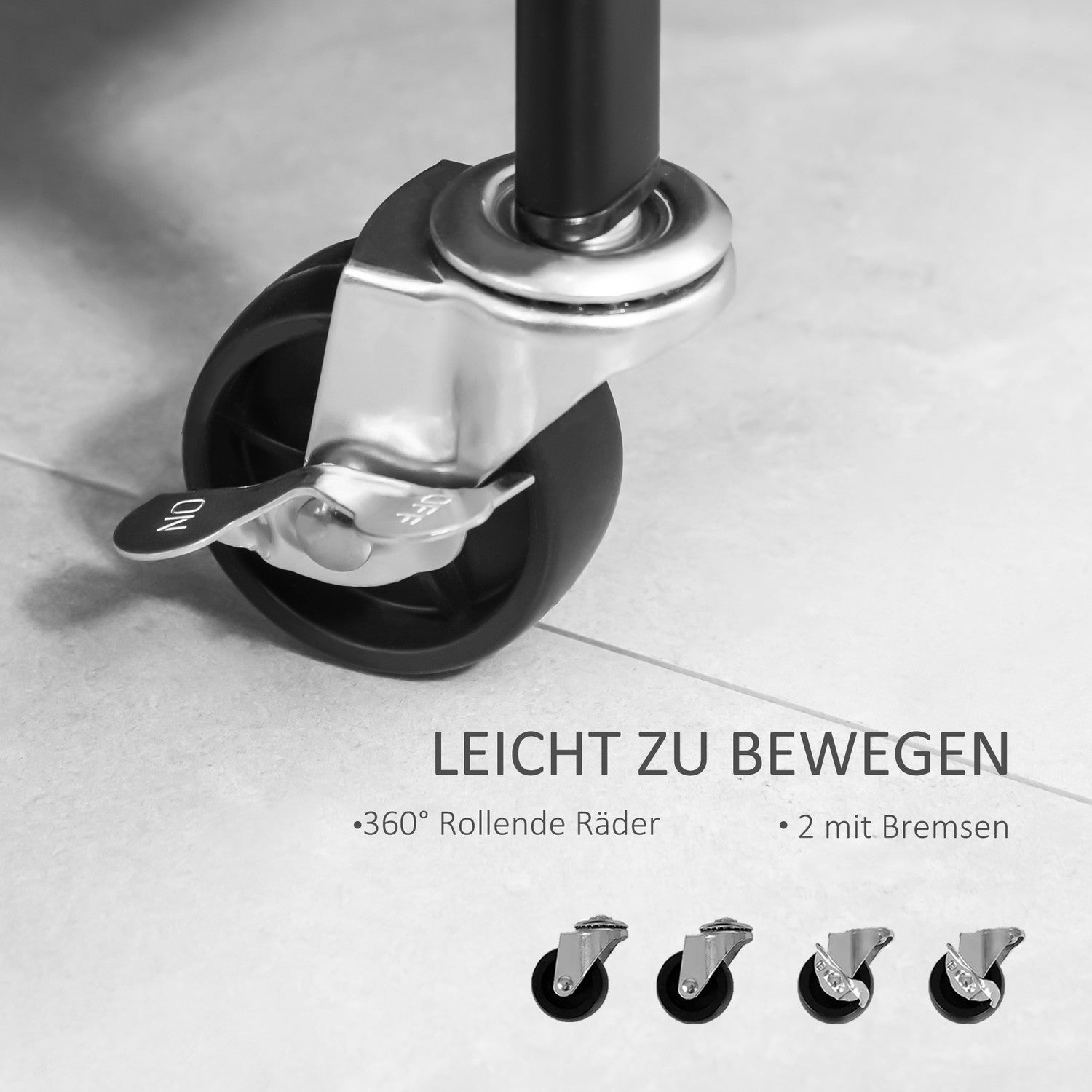 Stål Kläder & skoställ på hjul, 16 kg kapacitet, svart