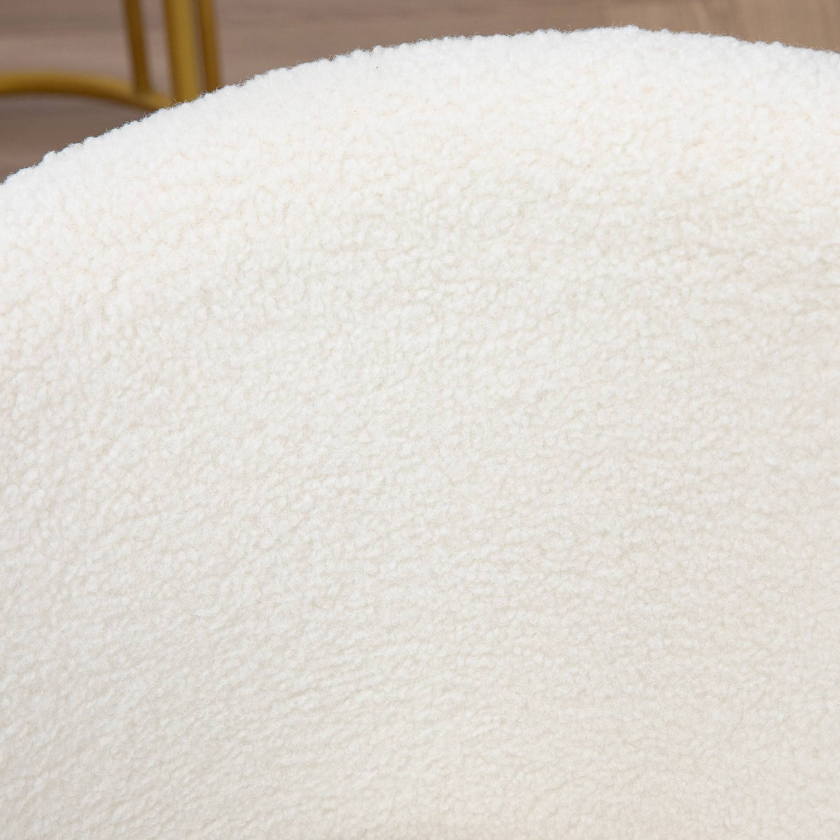 Ställbar kontorsstol, Teddy Fleece, 58x56x68-76 cm, Vit