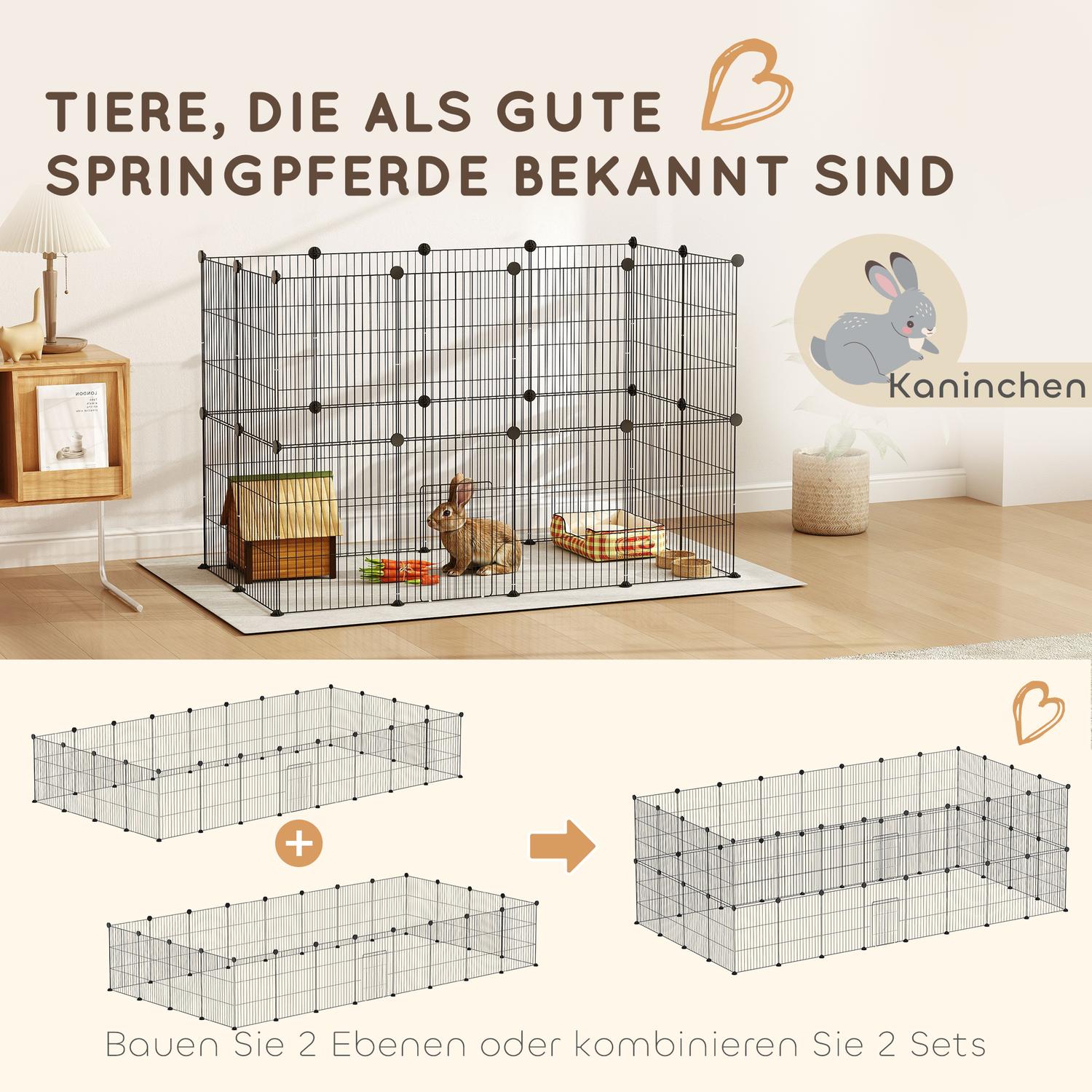 Stålnät för kanin och marsvin, inomhus/utomhus