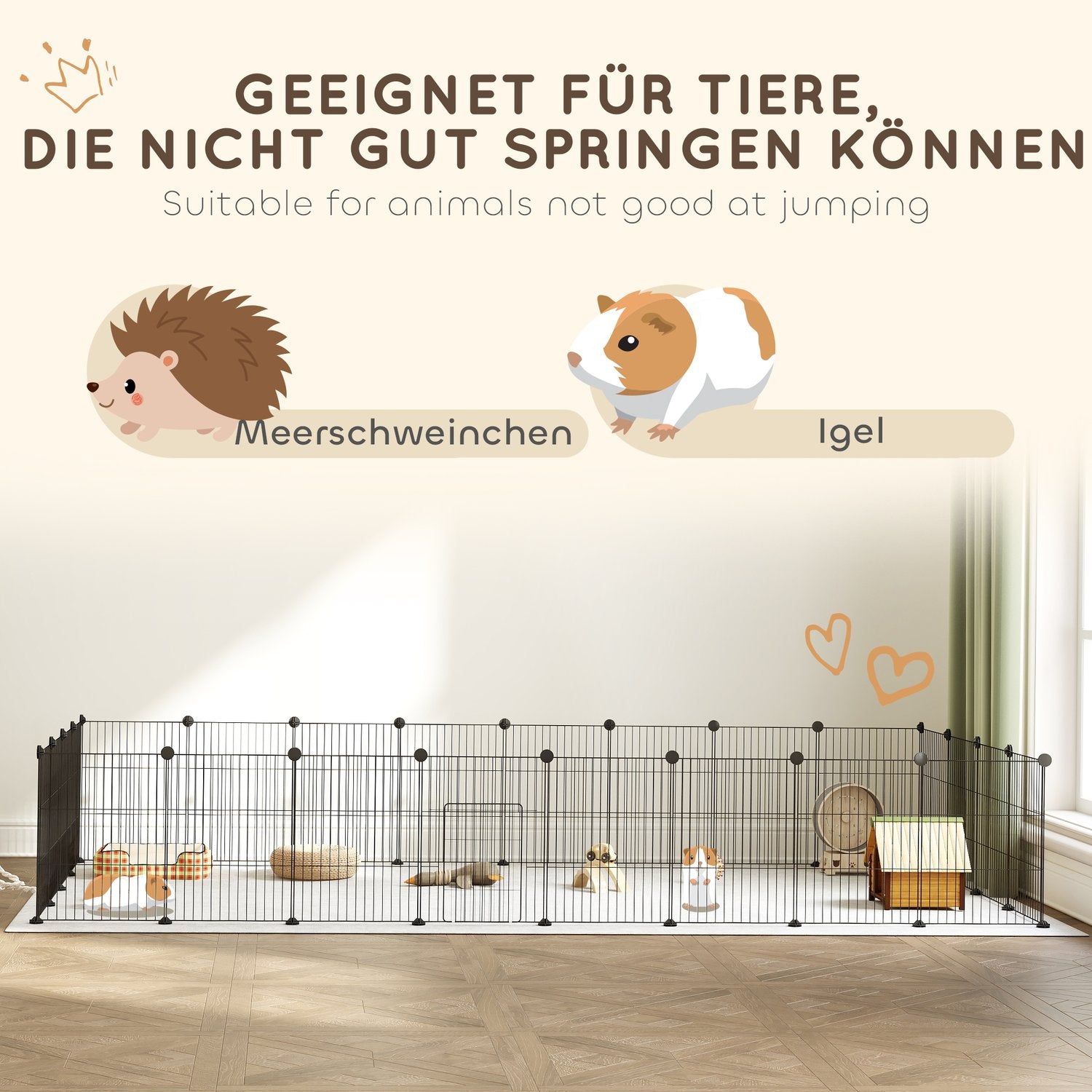 Stålnät för kanin och marsvin, inomhus/utomhus