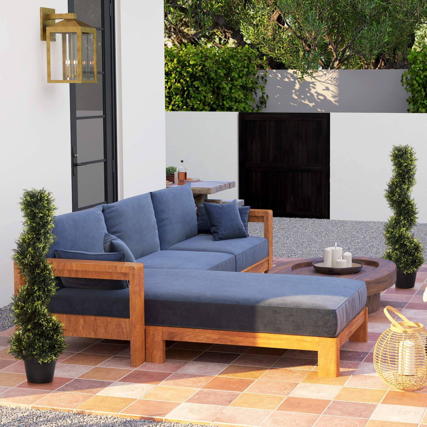 Stor 90 cm spiral cederplanta i kruka – inomhus/utomhusdekor