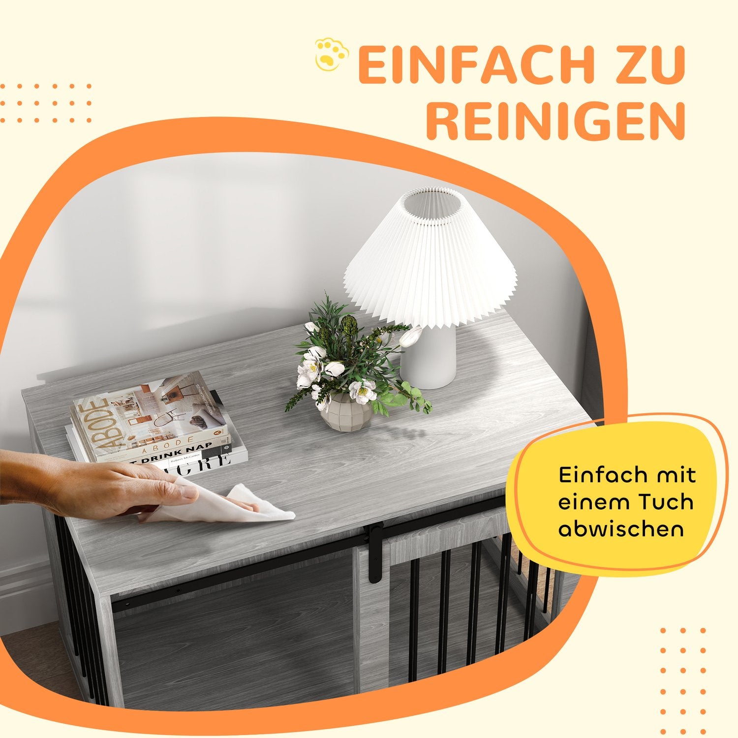 Stor grå hundbur med låsbar skjutdörr