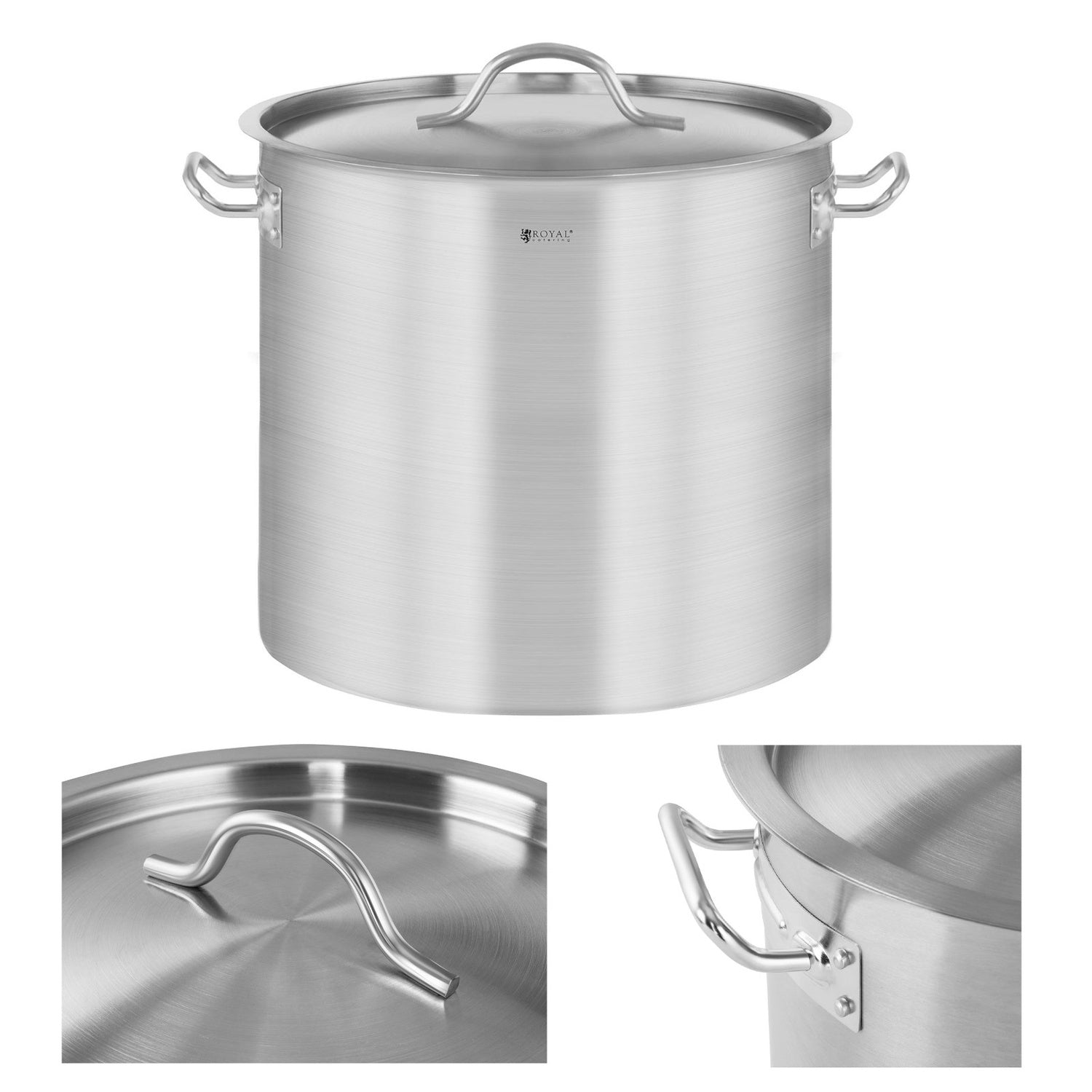 Storkök med lock, rostfritt stål för induktionsspis, 25 L
