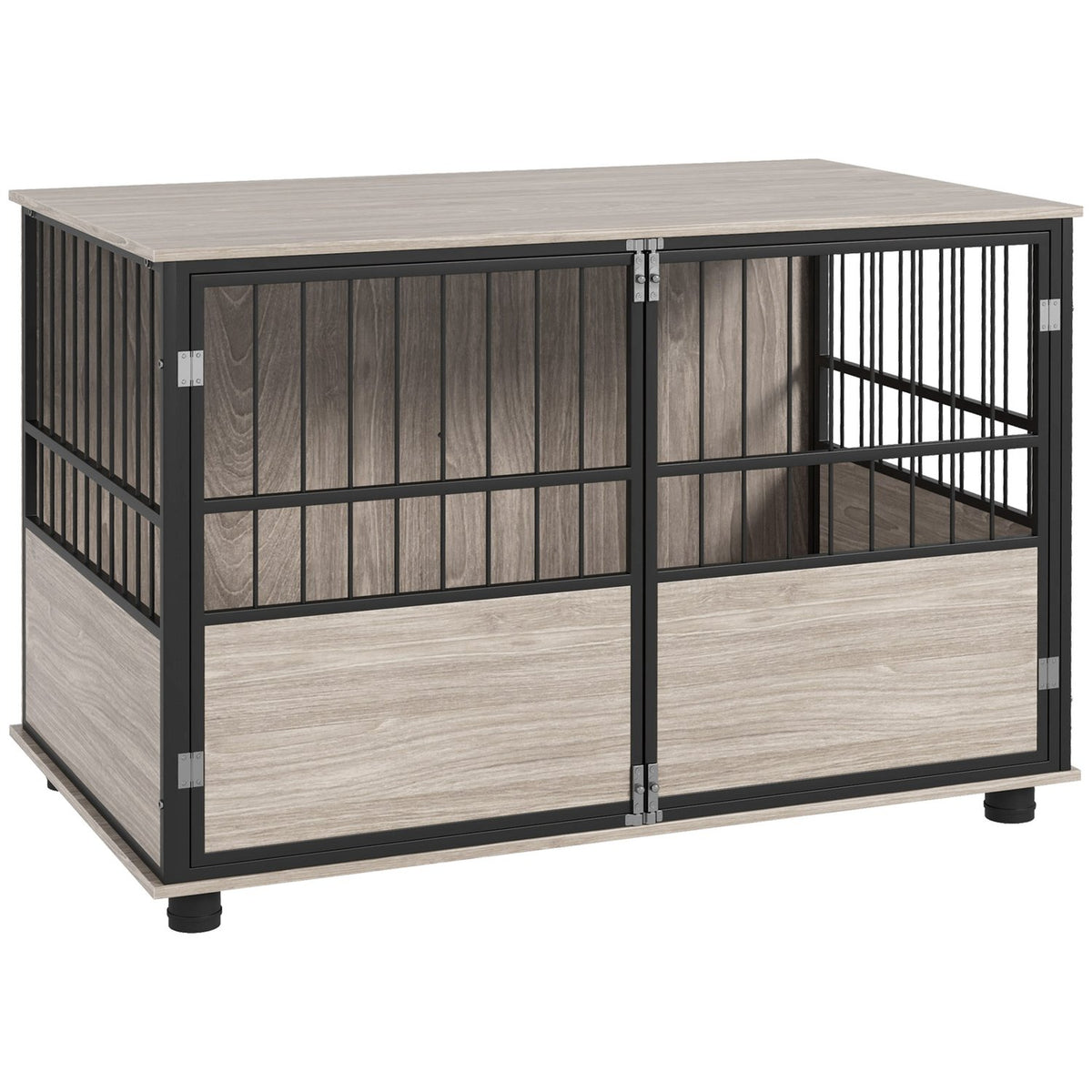 Groot hondenhok, antislip hondenbench, walnoot, 100x60x68cm