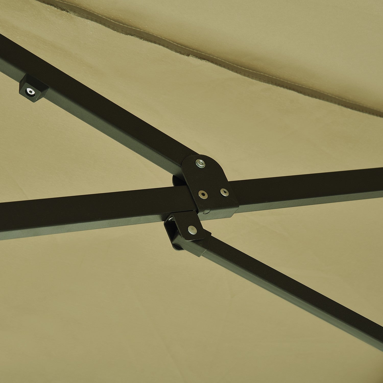 Stort ovalt marknadsparasoll, handvev, lätt kaffe