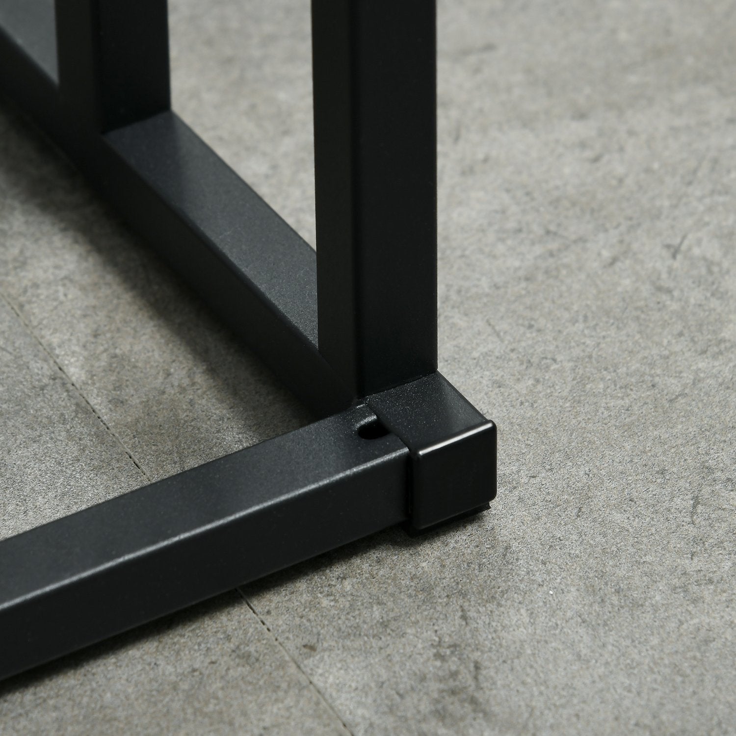 Svart 3-bars handduksställ – stål- och bambuhållare