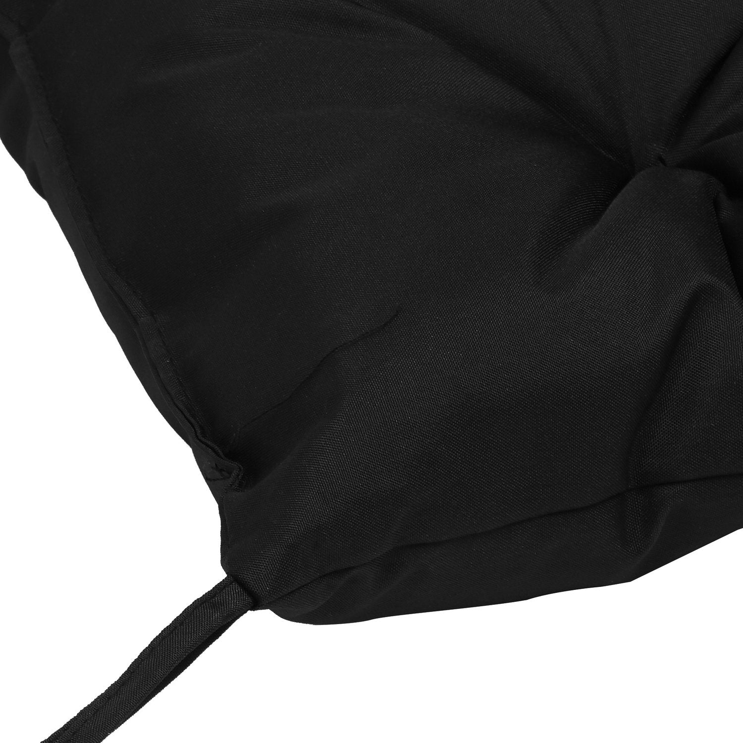 Svart 3-sits bänkkudde med remmar – 100x98x8 cm