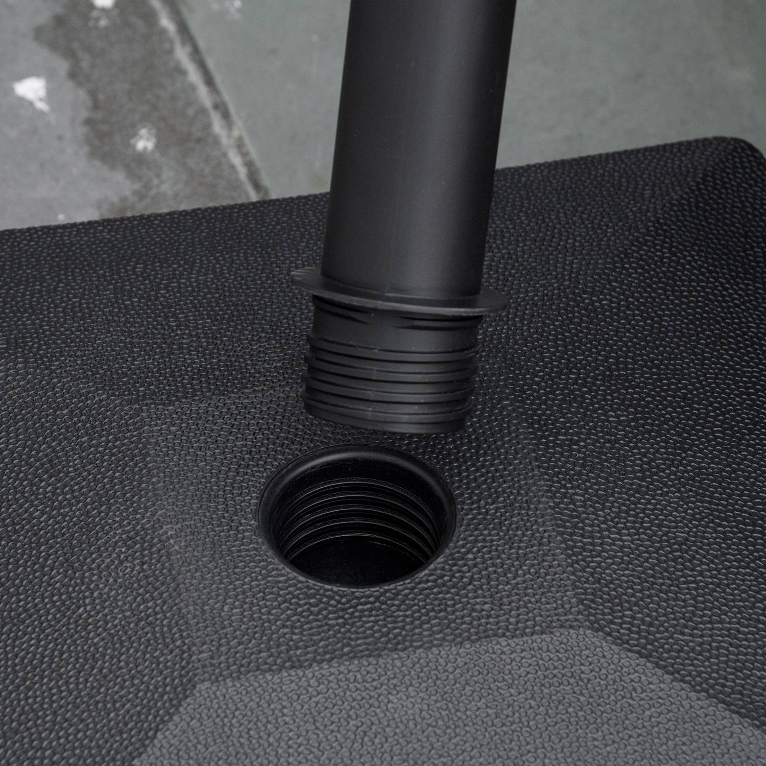 Svart Parasollställ Med Hjul, Passar 38/48 mm stolpar, 45x45 cm