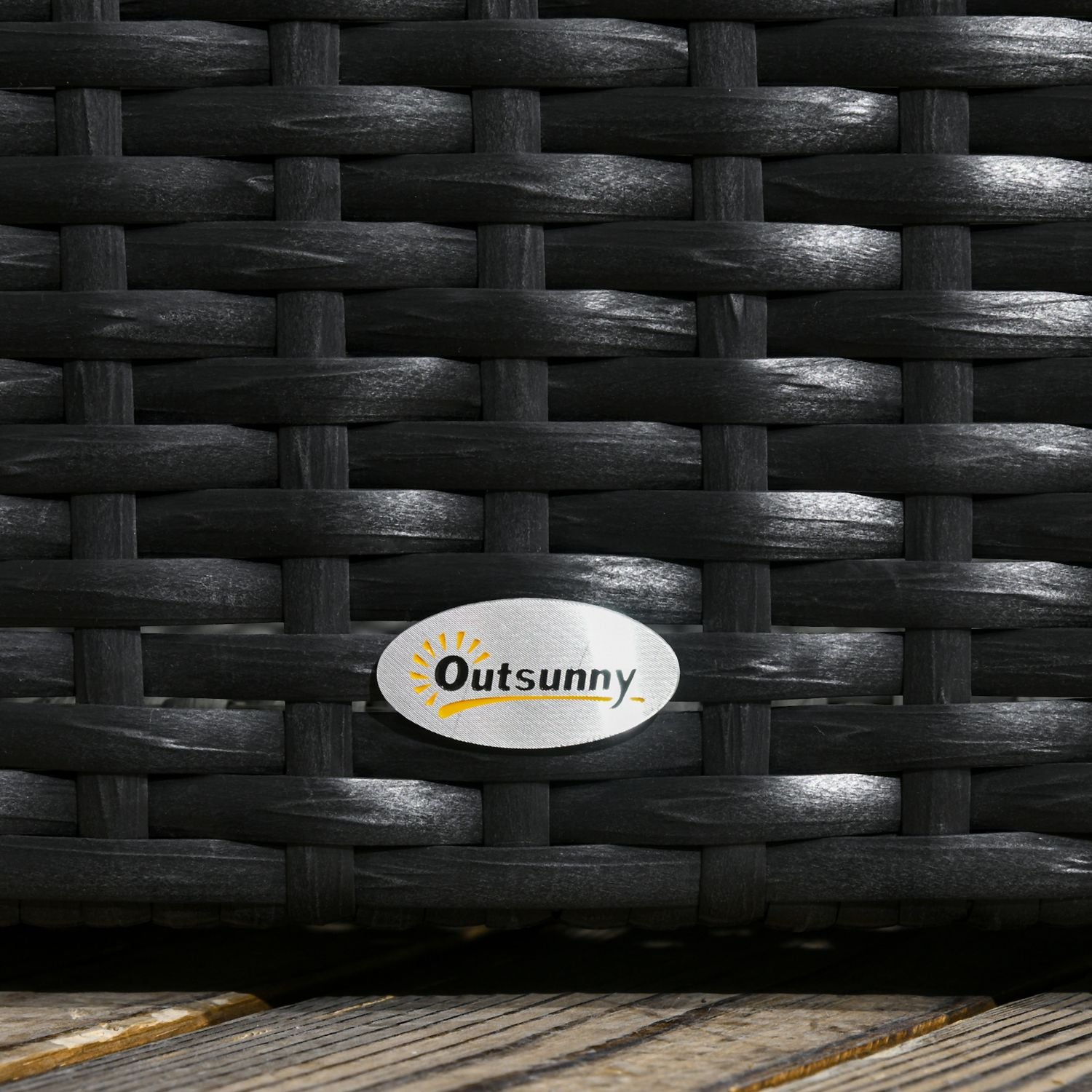 Svart Polyrattan Upphöjd trädgårdssäng med spaljé 103x103x29 cm