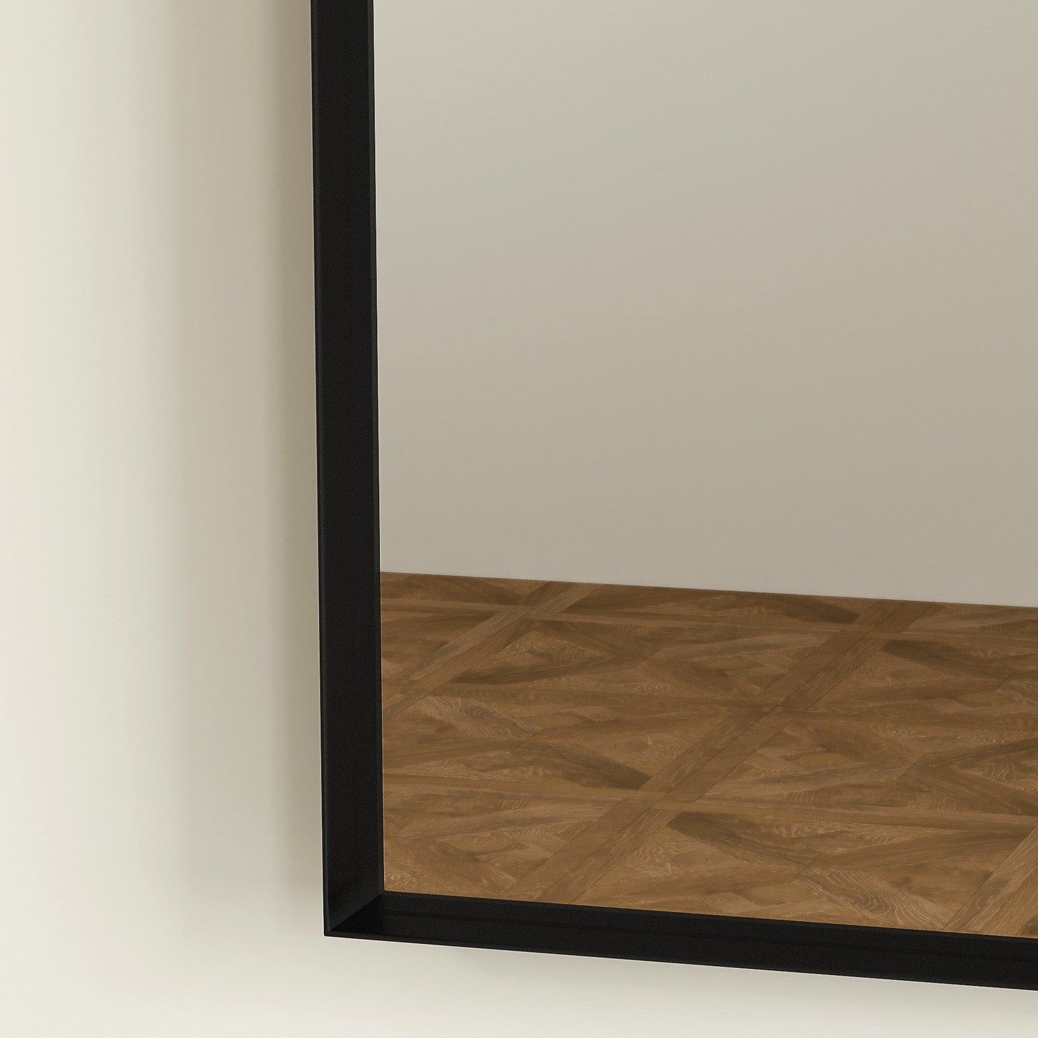 Svart badrumsspegel, splittersäker, 50x70 cm aluminiumstomme