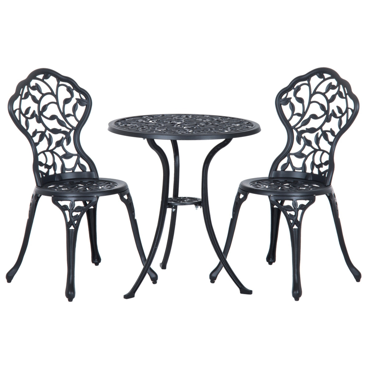 Zwart bistroset – 2-persoons balkontafel en stoelen