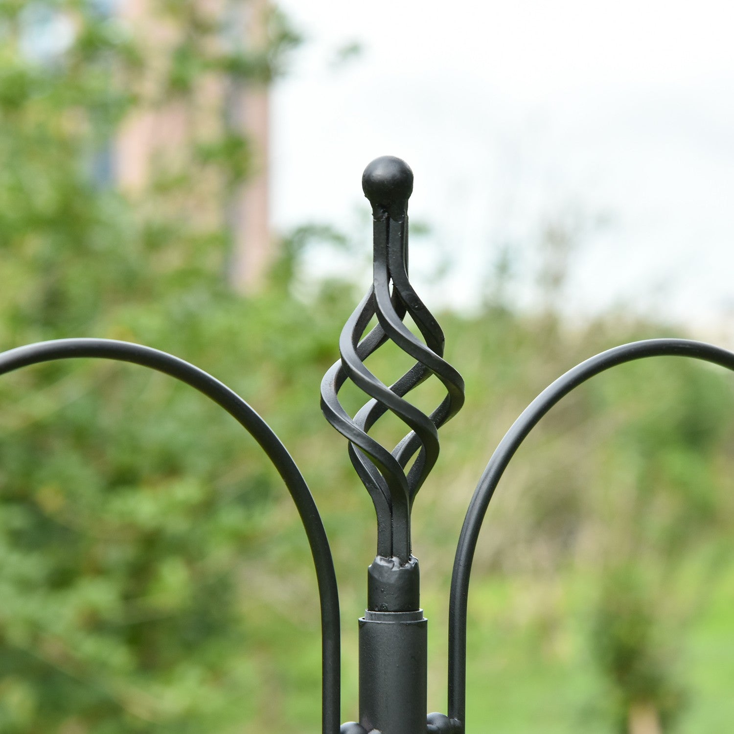 Svart fågelmatningsstation, 4 krokar, 54,5 x 208 cm