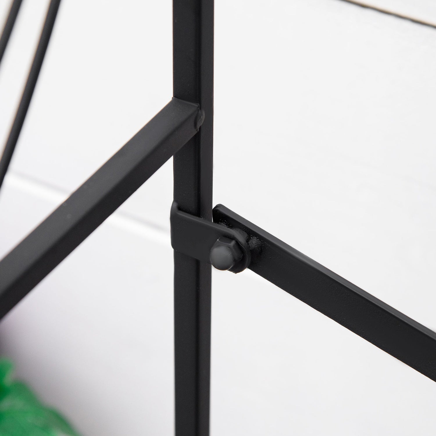 Svart metall 3-vånings växtställ för trädgård och balkong