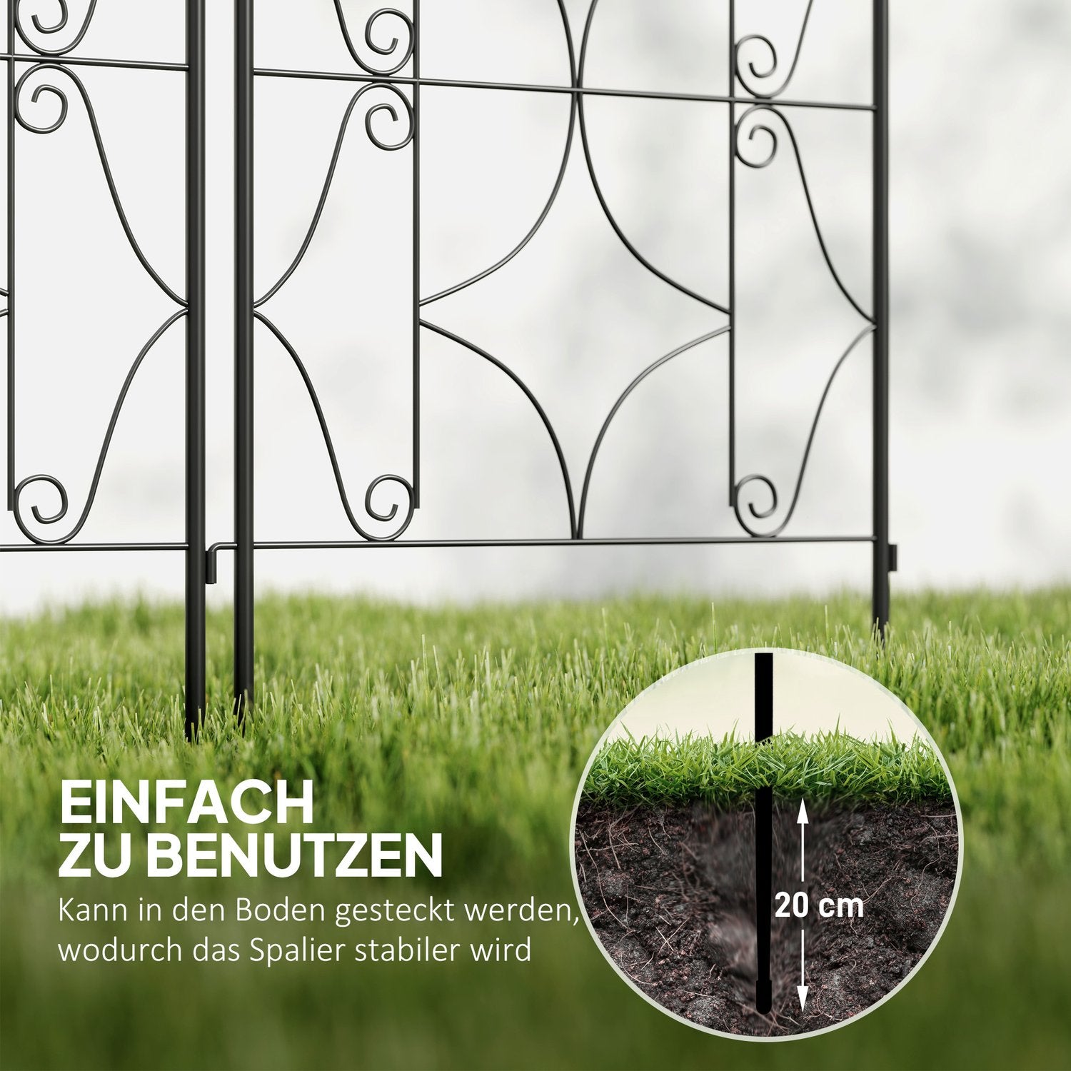 Svart rostfri metallspaljéset för klätterväxter, 50x150 cm