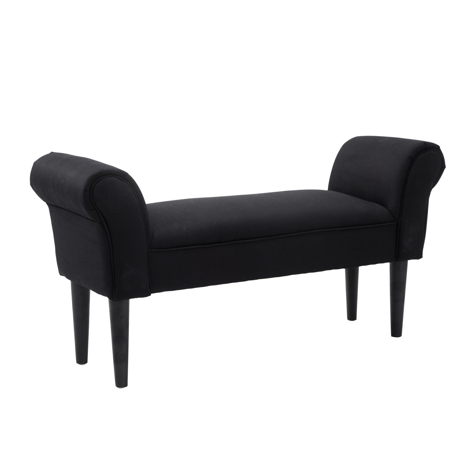 Zwarte gestoffeerde slaapkamerbank – MDF & schuim, 102x31x51 cm