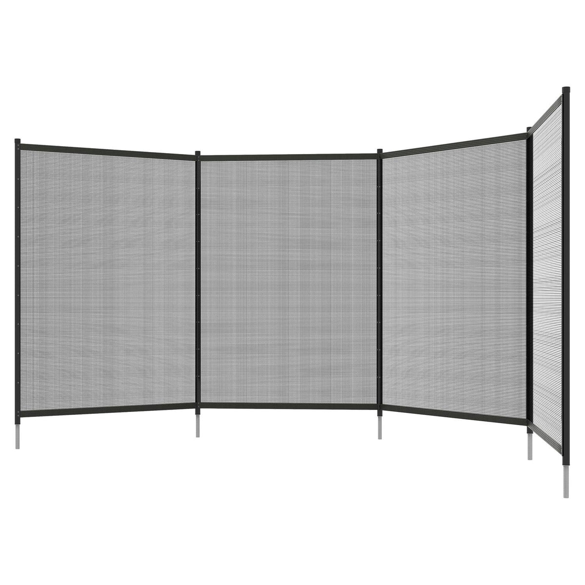 Zwart tuin- en zwembadhek 365x126 cm, Set van 4 panelen