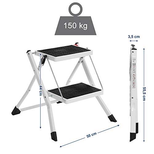 TÜV-certifierad 150 kg stegstege, halkskyddad, hopfällbar