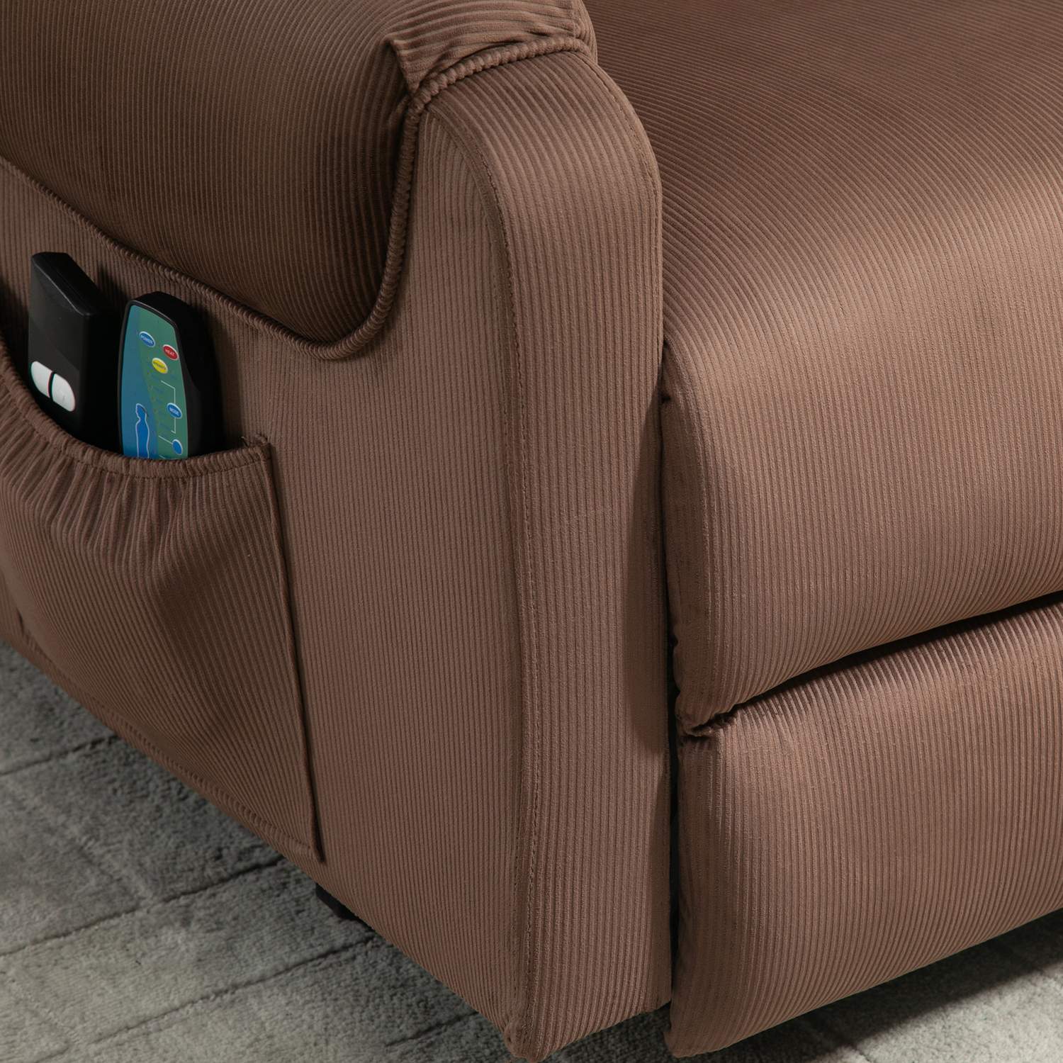 Elektrisk fåtölj med massage, värme och fjärrkontroll