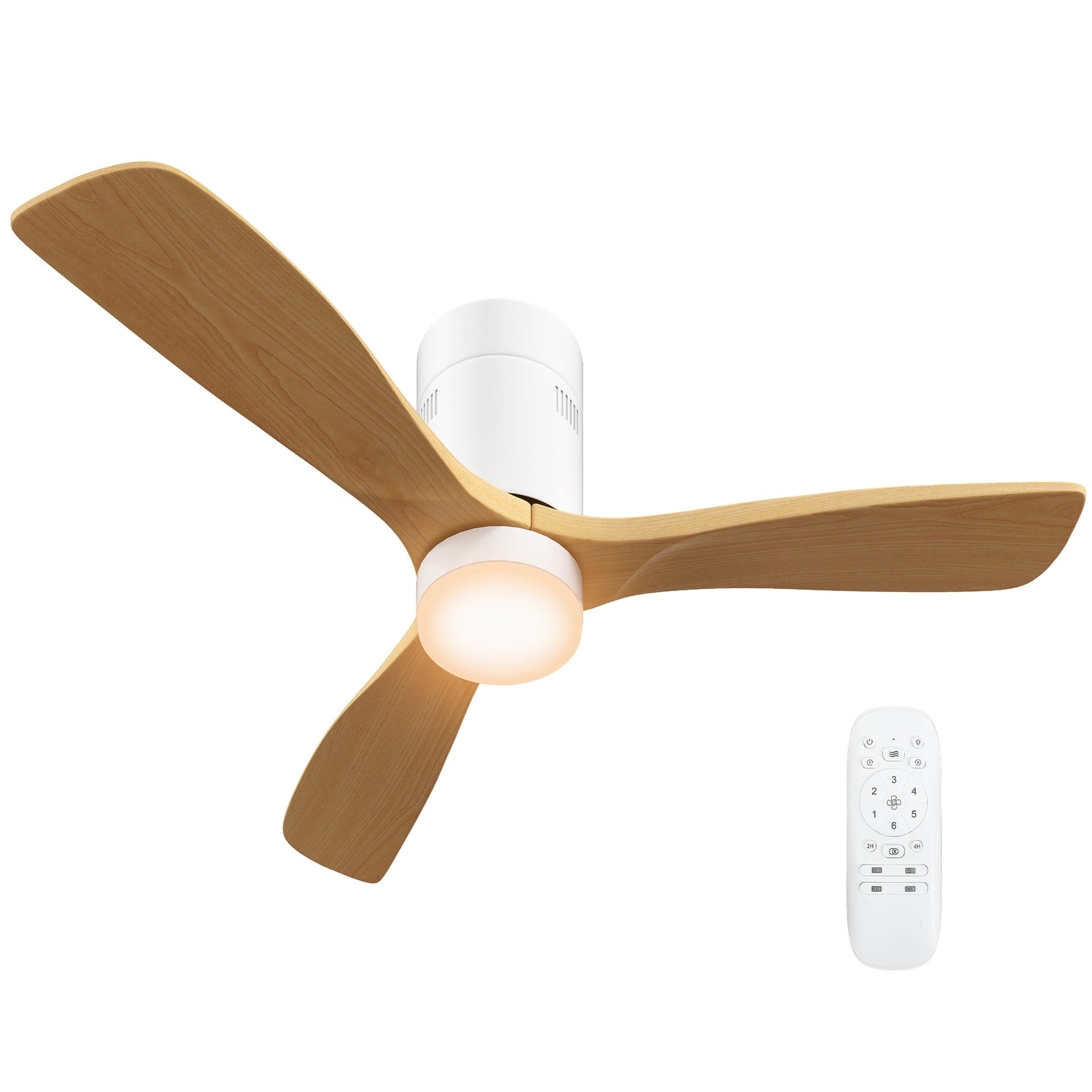 Takfläkt med LED-ljus & Fjärrkontroll, 117 cm, Vändbar