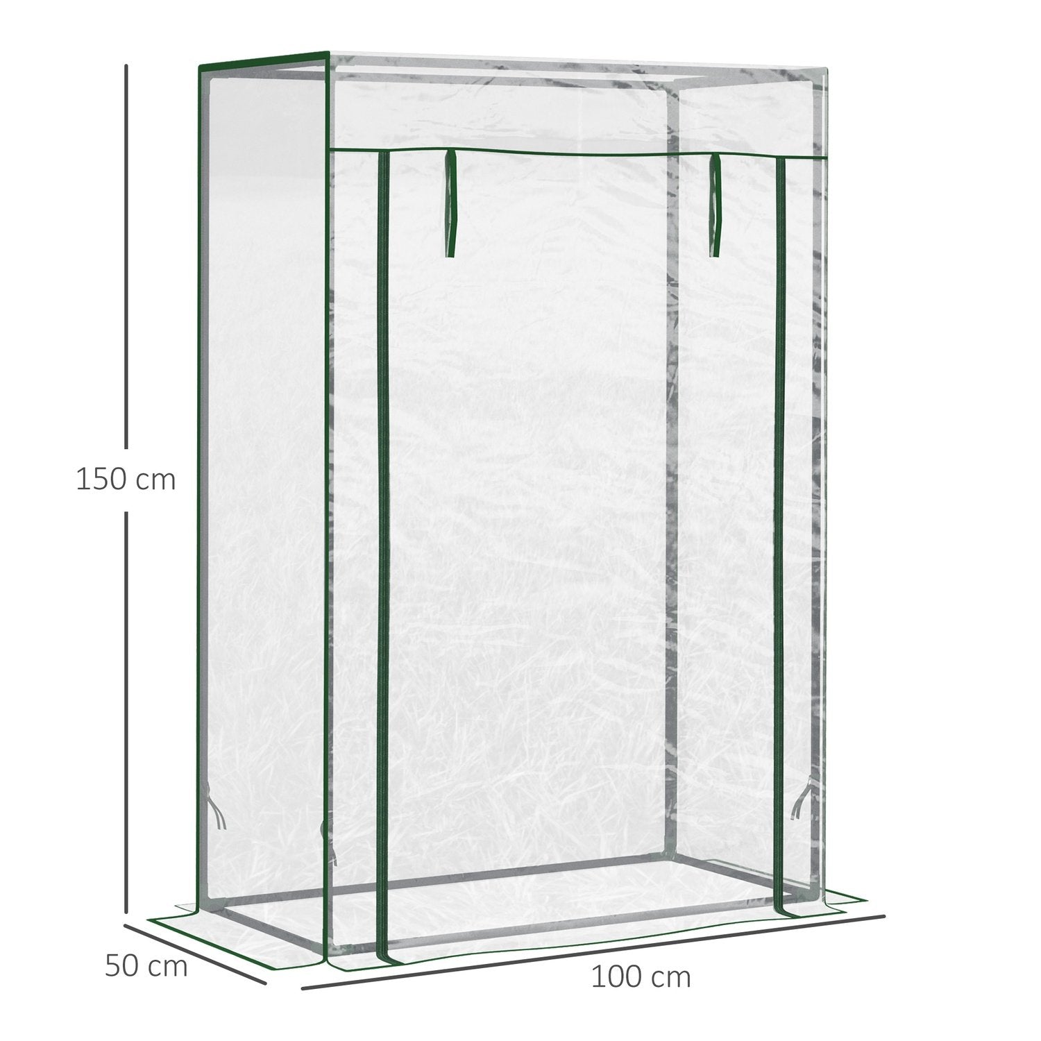 Greenhouse Tomato House Kallram Med Roll Up-Dörr Stål Plast Transparent 100X50X150Cm