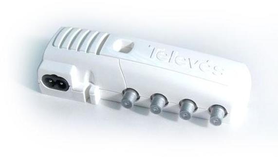 Televes T552220 småhusförstärkare, LTE700 Ready, 1 ingång och 3 utgångar