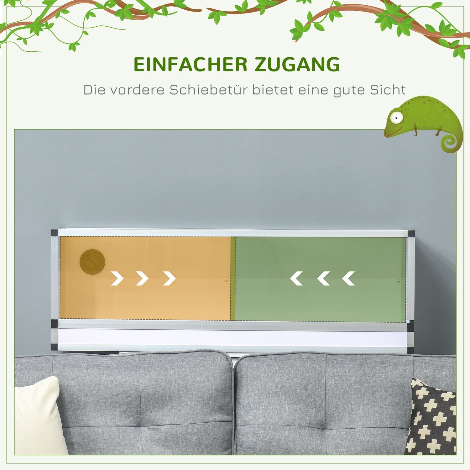 Terrariumuppfödningsbox för reptiler, amfibier och spindeldjur, aluminium, 120x40x40 cm