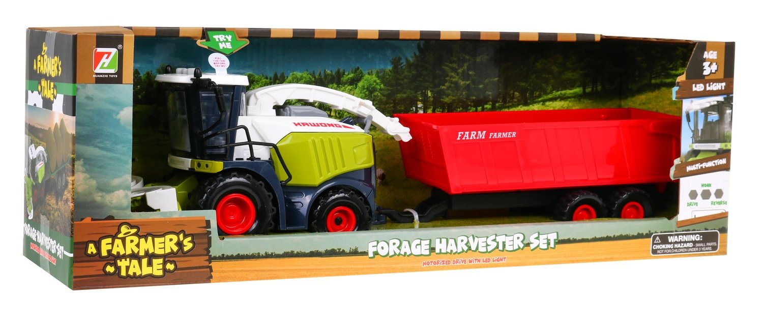 Toy Combine Harvester med ljus, ljud och trailer