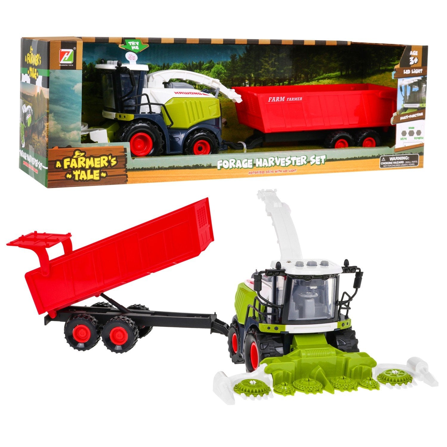 Toy Combine Harvester med ljus, ljud och trailer