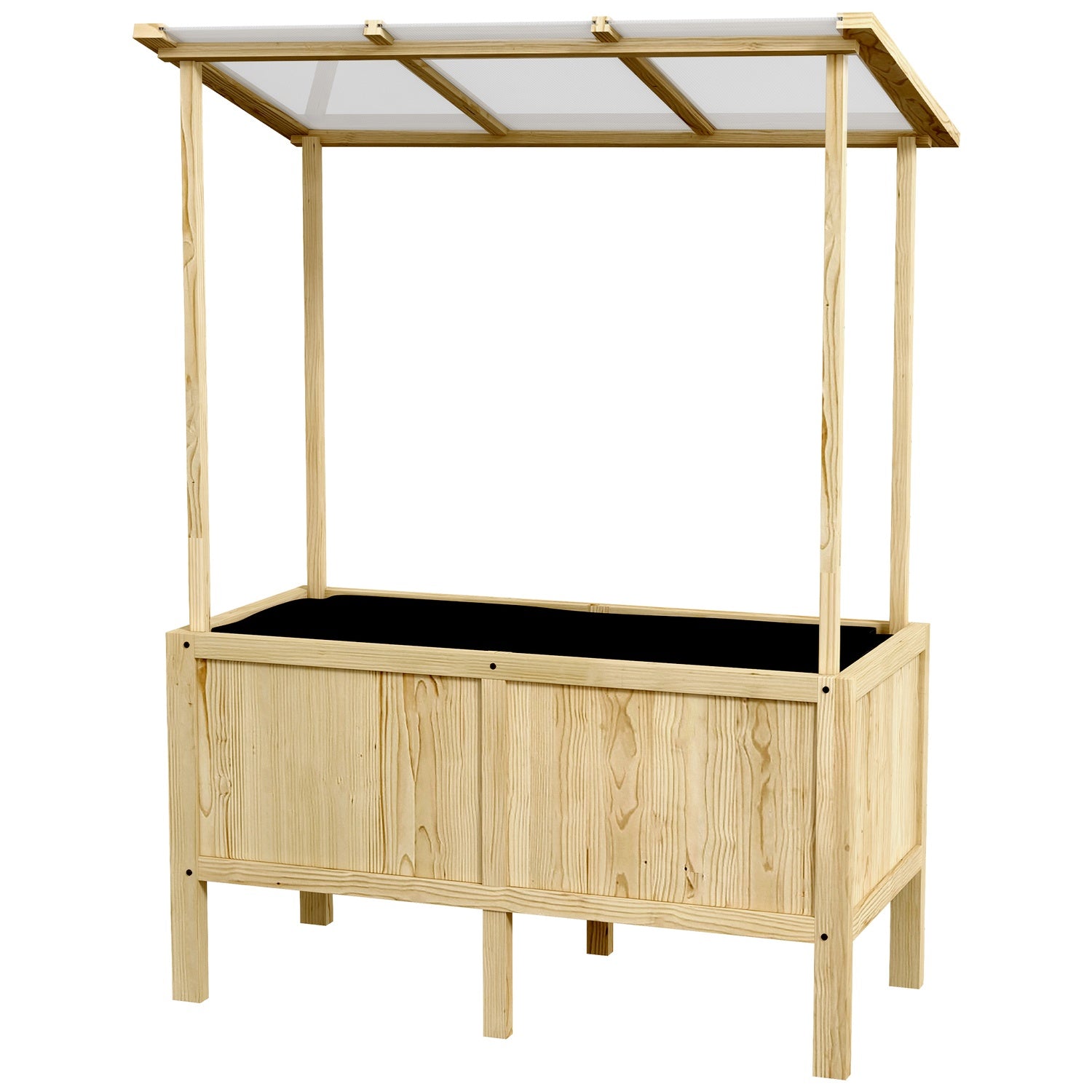 Trä Upphöjd säng Kallram med lock, 110x60x152 cm