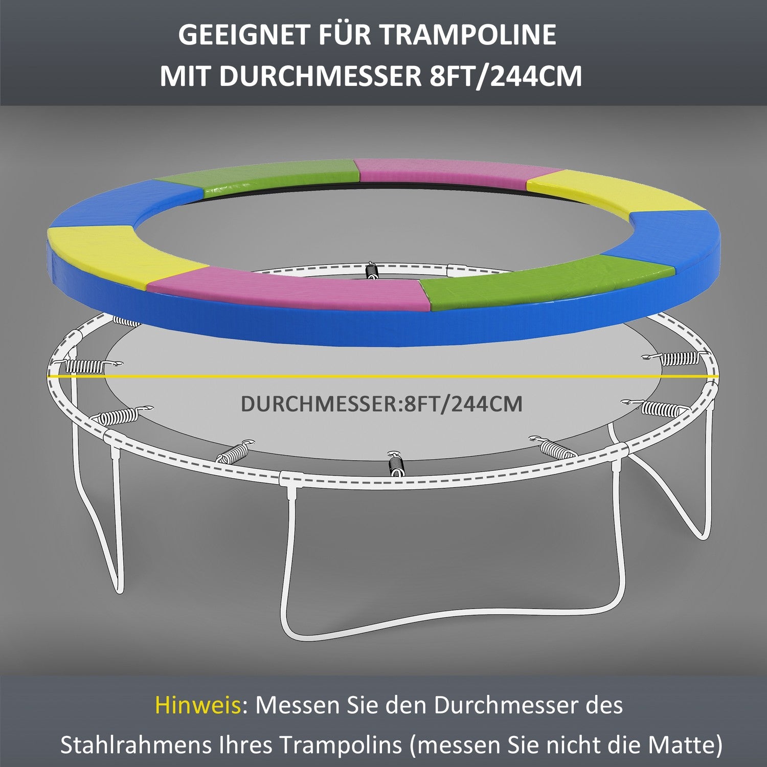 Trampolin kantskydd 244 Cm - UV-skyddad, väderbeständig