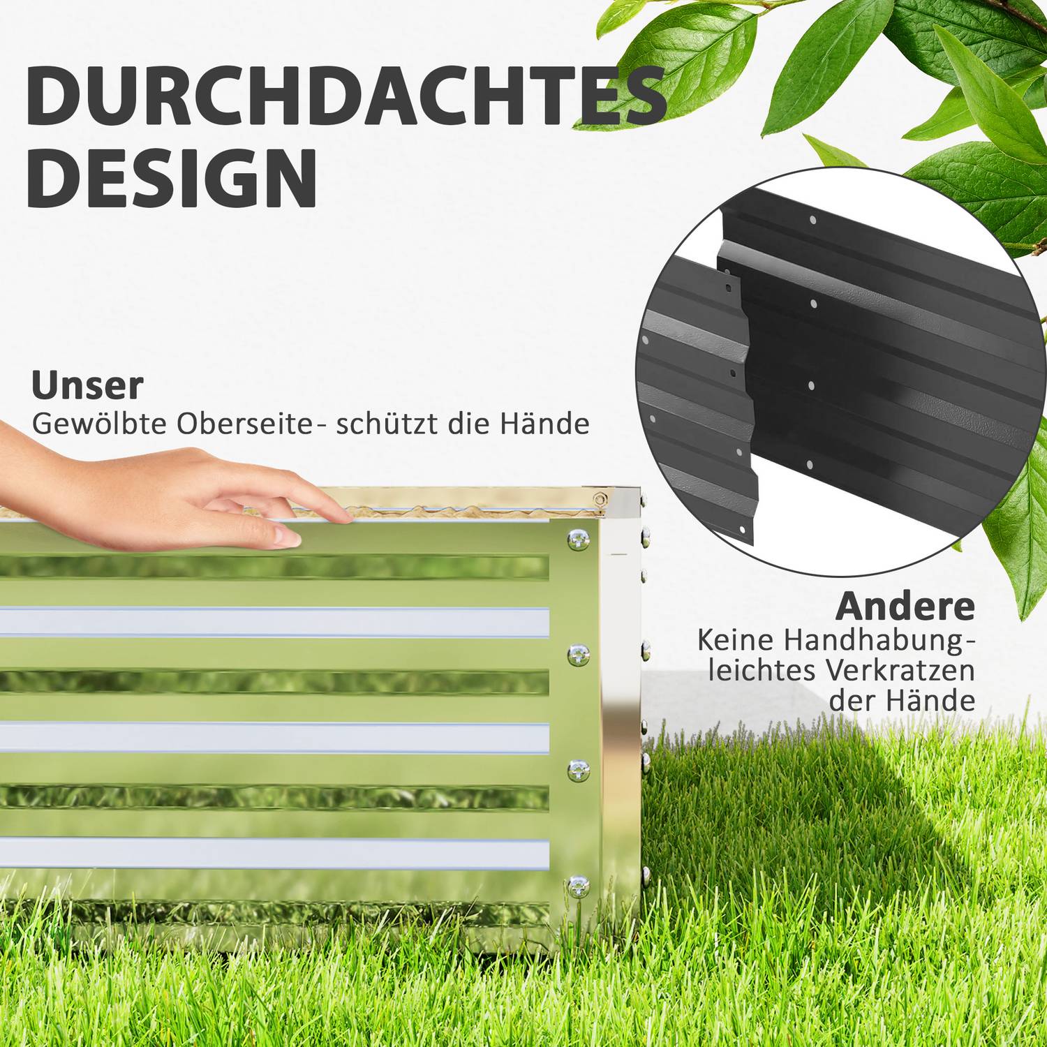 Trädgårdsbädd i stål – Blomma, grönsaker, örtplanterare