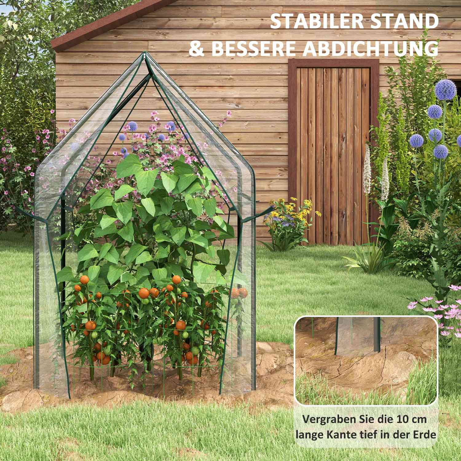 Trädgårdsbädd i stål med handskar, grön, 125x47x40cm