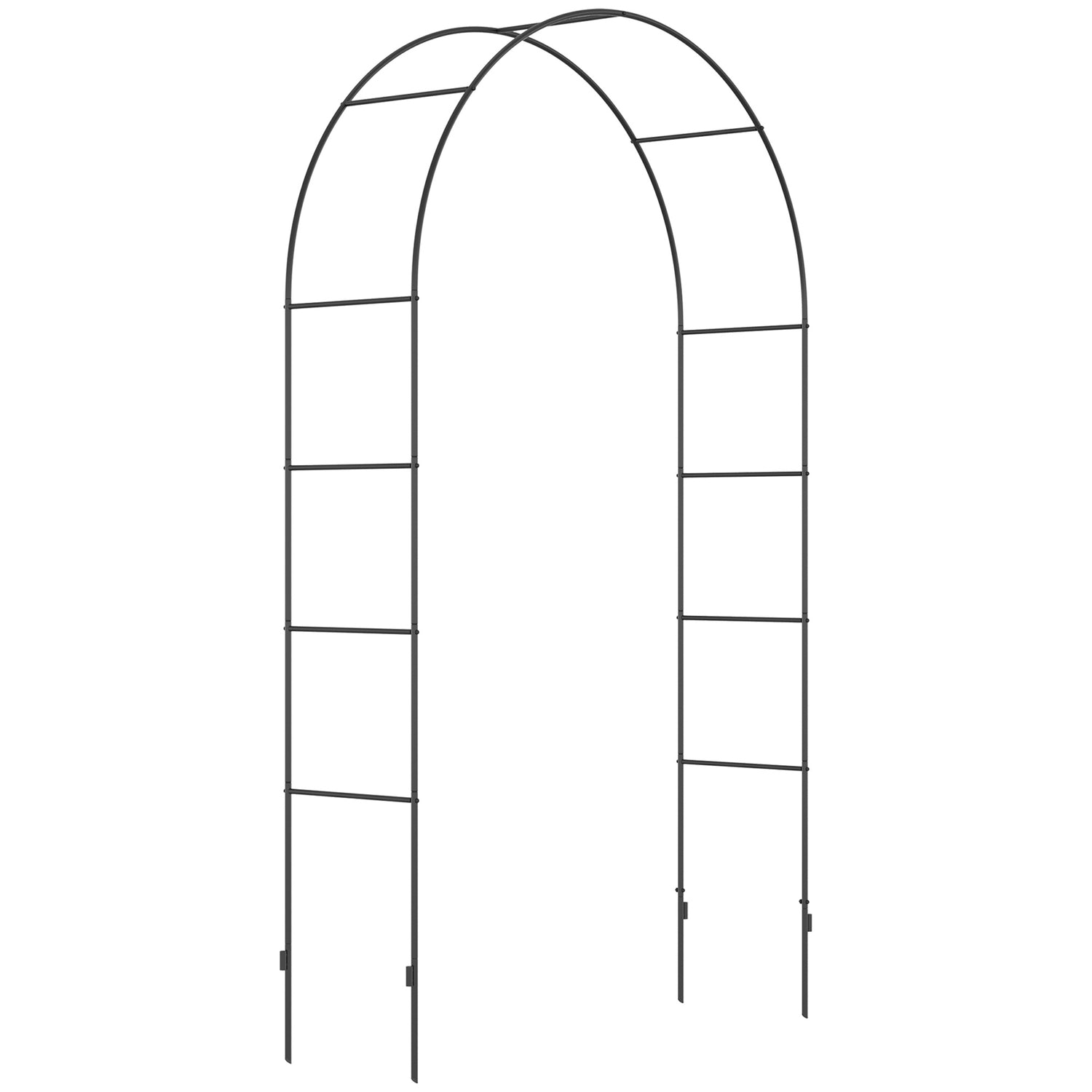 Trädgårdsbåge i metall för klätterväxter – Svart, 140x40x240 cm