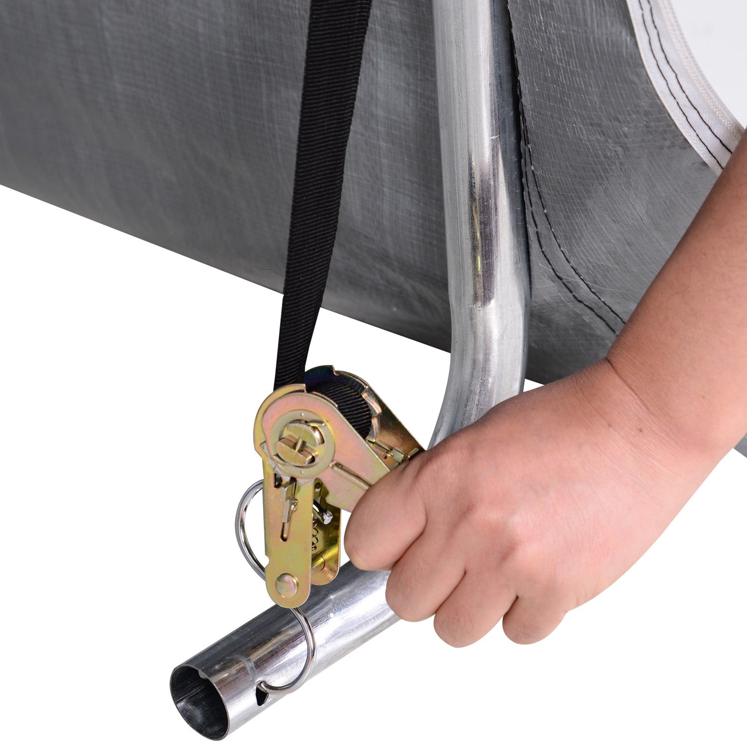 Trädgårdsbod i stål, 2x2x2M Grå, UV-beständig