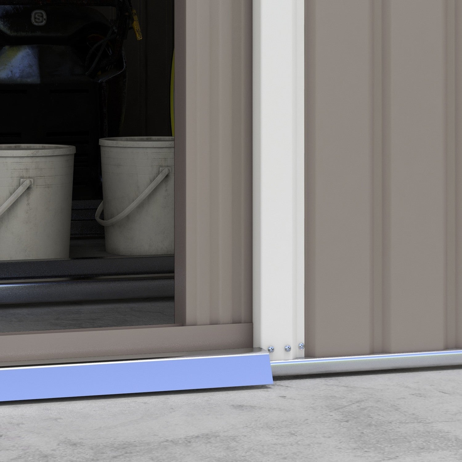 Trädgårdsbod, väderbeständigt stål, 12,4 m², skjutdörr