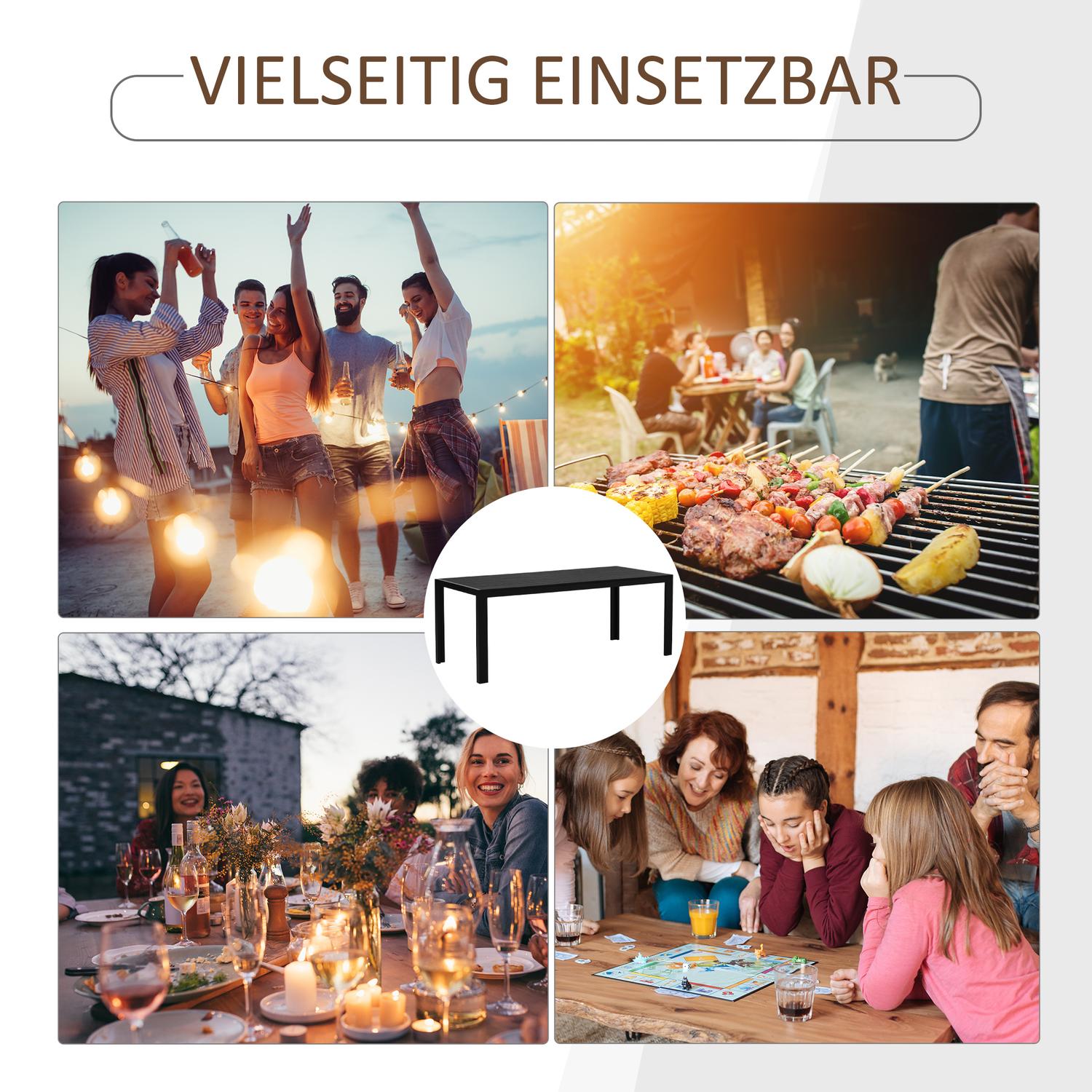 Trädgårdsbord i svart aluminium – väderbeständigt och hållbart