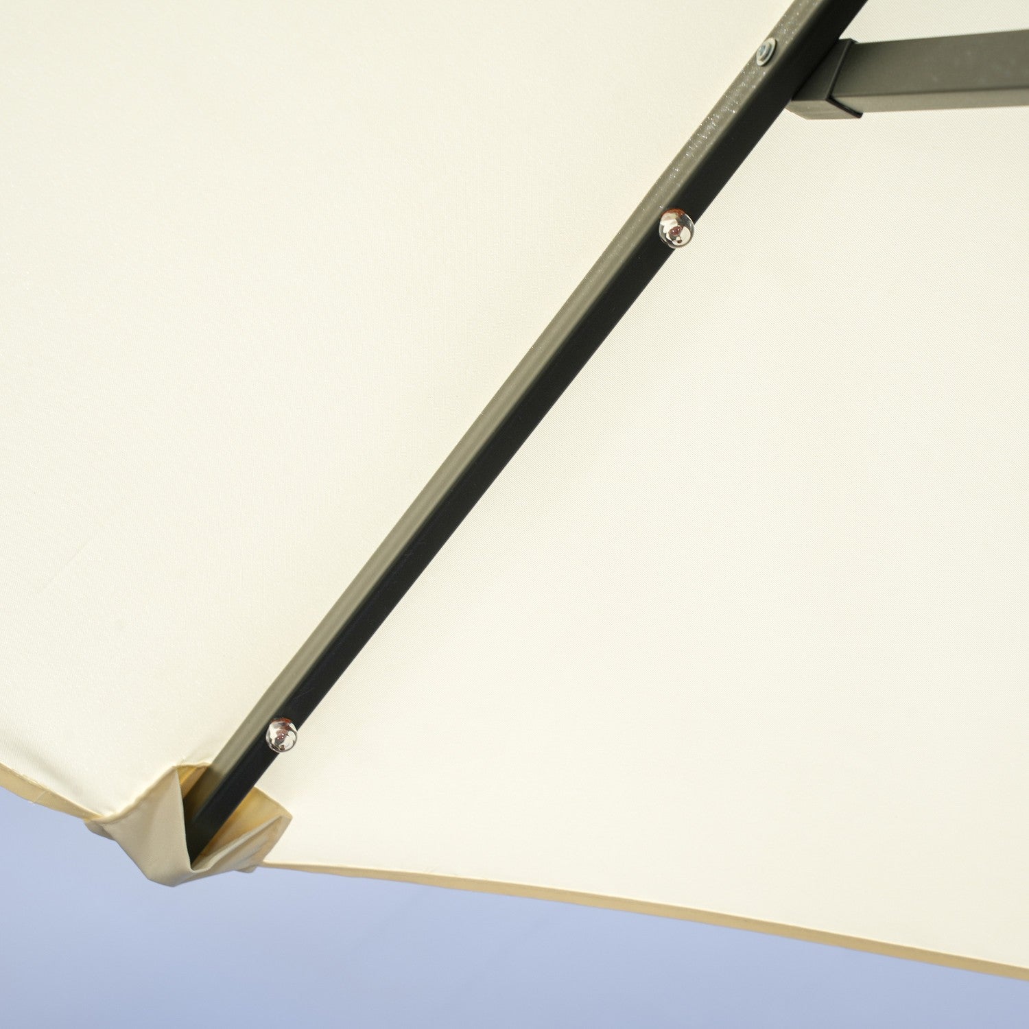 Trädgårdsdubbelparasoll med LED & justerbar lutning, Beige