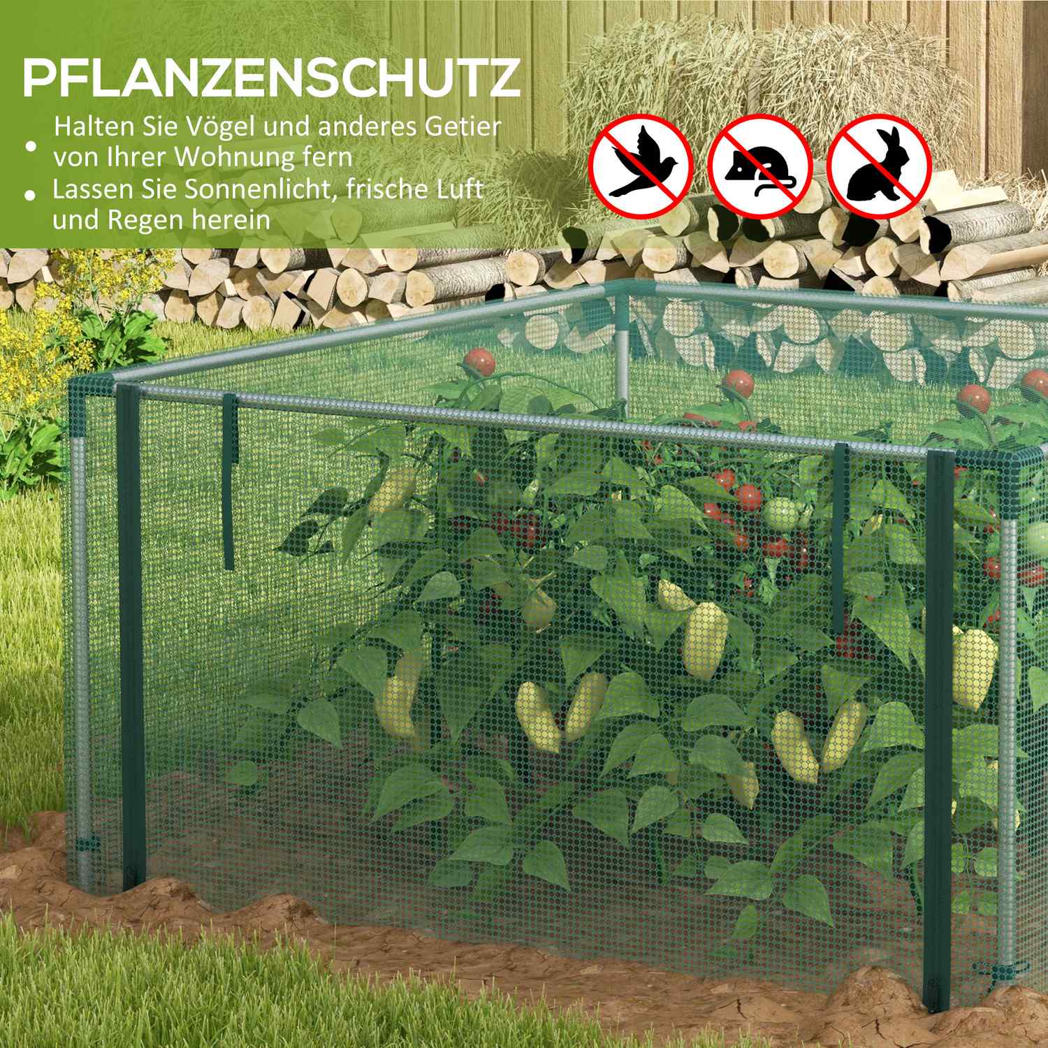 Trädgårdsinsektsskyddsnät med dragkedja, 1,25x1,25M